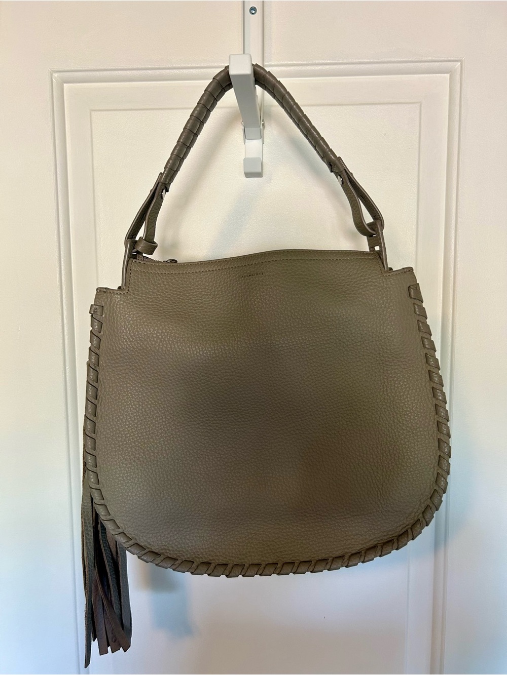 Allsaints Mori Medium Hobo Bag (Crossbody or Handle), Gray